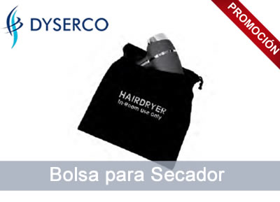 Bolsa de terciopelo negra protectora para secador de hotel